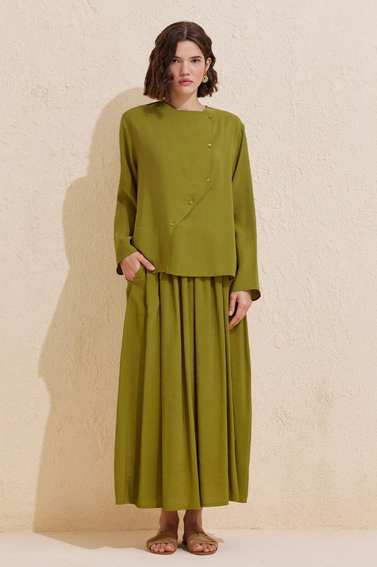 Shirt Skirt Set Green